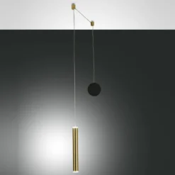 Fabas Luce 3685-41-209 LED Pendelleuchte Prado 1-flammig schwarz messing 4cm