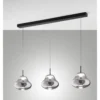 Fabas Luce 3774-48-126 LED Pendelleuchte Deva 3-flammig in Linie Grau Transparent