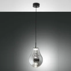 Fabas Luce 3772-40-126 LED Pendelleuchte Noa 1-flammig Grau transparent