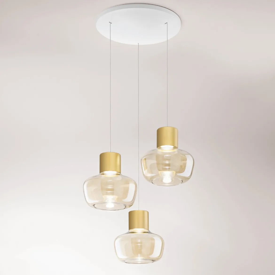 Fabas Luce 3767-47-365 LED Pendelleuchte Kino 3-flammig cognac