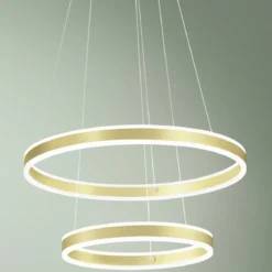 Fabas Luce 3743-45-225 LED Pendelleuchte Palau 2 Ringe gold 3000K