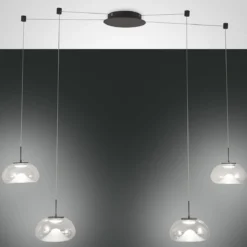 Fabas Luce 3755-49-241 LED Pendelleuchte Brena 4-flammig transparent 3 Step Dim