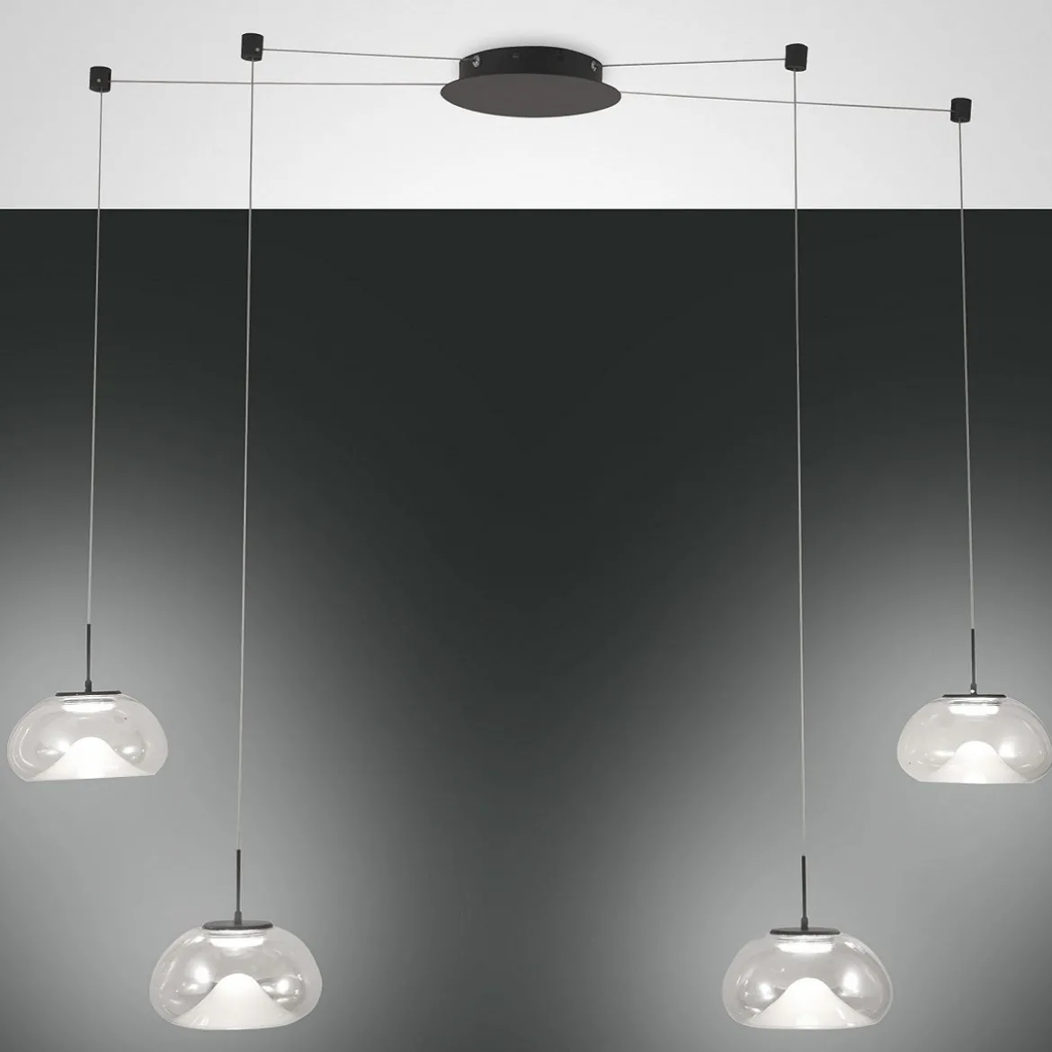 Fabas Luce 3755-49-241 LED Pendelleuchte Brena 4-flammig transparent 3 Step Dim