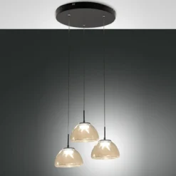 Fabas Luce 3764-47-365 LED Pendelleuchte Lucille 3-flammig cognac transparent