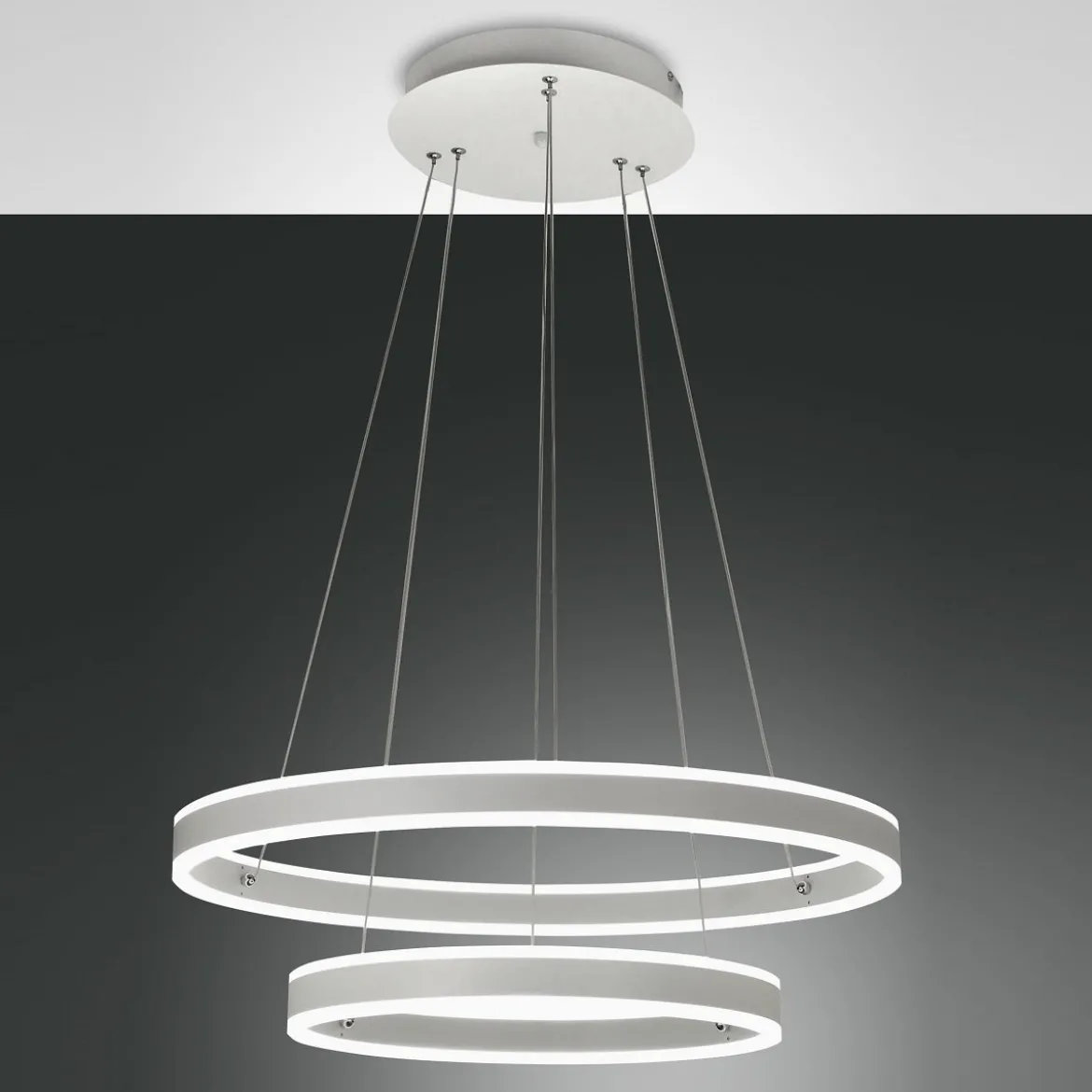 Fabas Luce 3743-45-102 LED Pendelleuchte Palau 2 Ringe weiss 3000K
