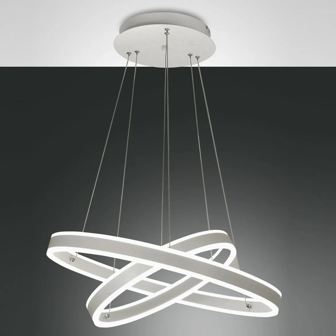 Fabas Luce 3743-45-102 LED Pendelleuchte Palau 2 Ringe weiss 3000K