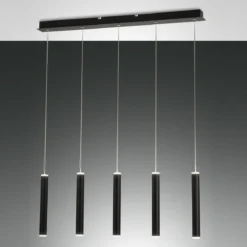 Fabas Luce 3685-48-101 LED Pendelleuchte Prado 5-flammig schwarz