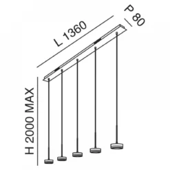 Fabas Luce 3239-48-119 LED Pendelleuchte Dunk 5-flammig messing satiniert