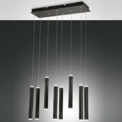 Fabas Luce 3685-46-101 LED Pendelleuchte Prado 8-flammig schwarz
