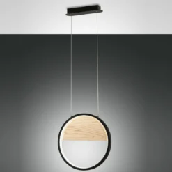 Fabas Luce 3695-40-101 LED Pendelleuchte Pierre 40cm schwarz holz