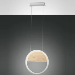 Fabas Luce 3695-40-102 LED Pendelleuchte Pierre 40cm weiß holz
