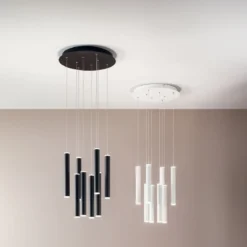 Fabas Luce 3685-47-101 LED Pendelleuchte Prado 8-flammig rund schwarz