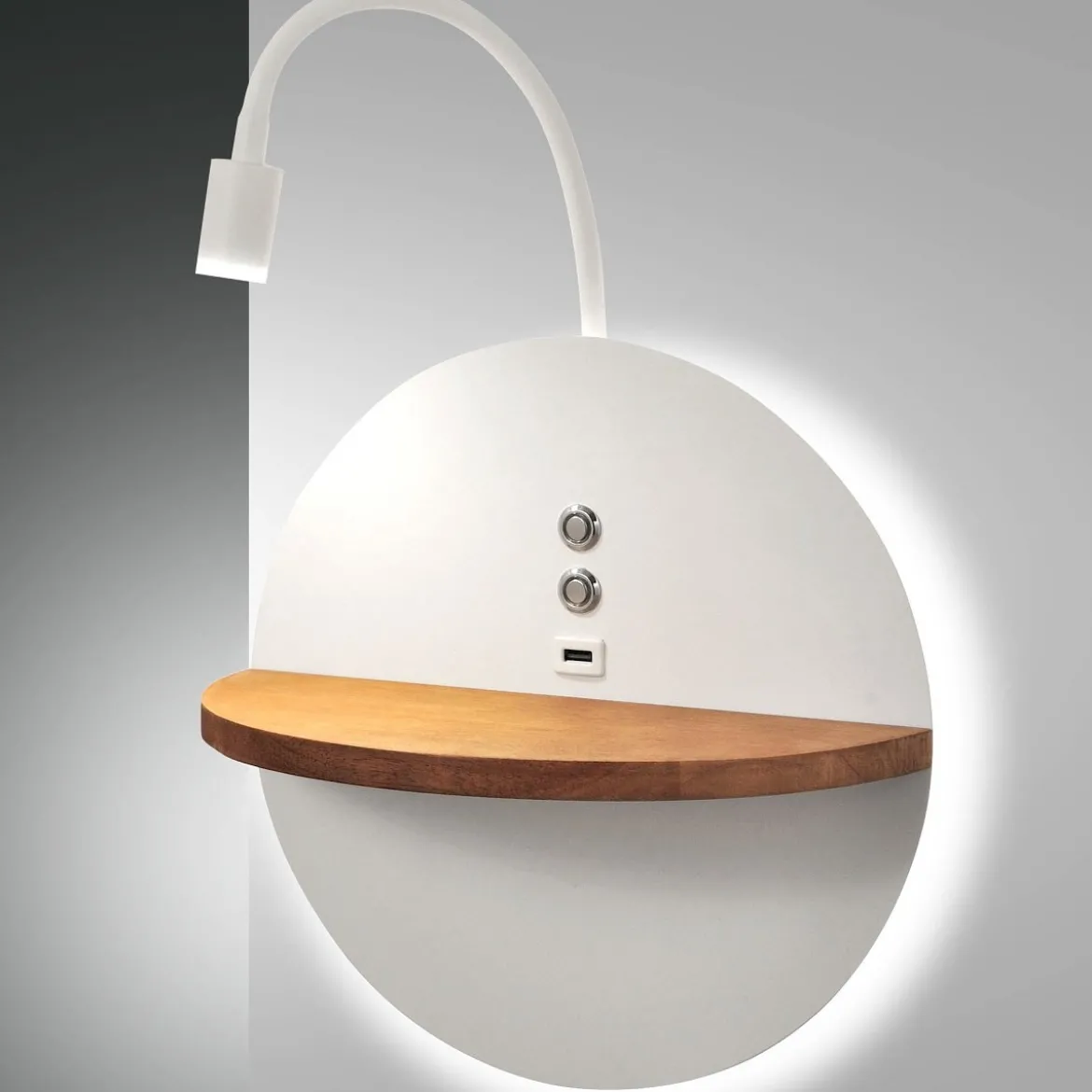 Fabas Luce 3717-20-102 LED Wandleuchte Dual weiss eiche dimmbar 3000K
