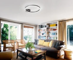 FABAS LUCE No. 3508-61-101 LED Deckenleuchte Giotto schwarz 60 cm dimmbar