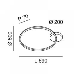 FABAS LUCE No. 3508-61-101 LED Deckenleuchte Giotto schwarz 60 cm dimmbar