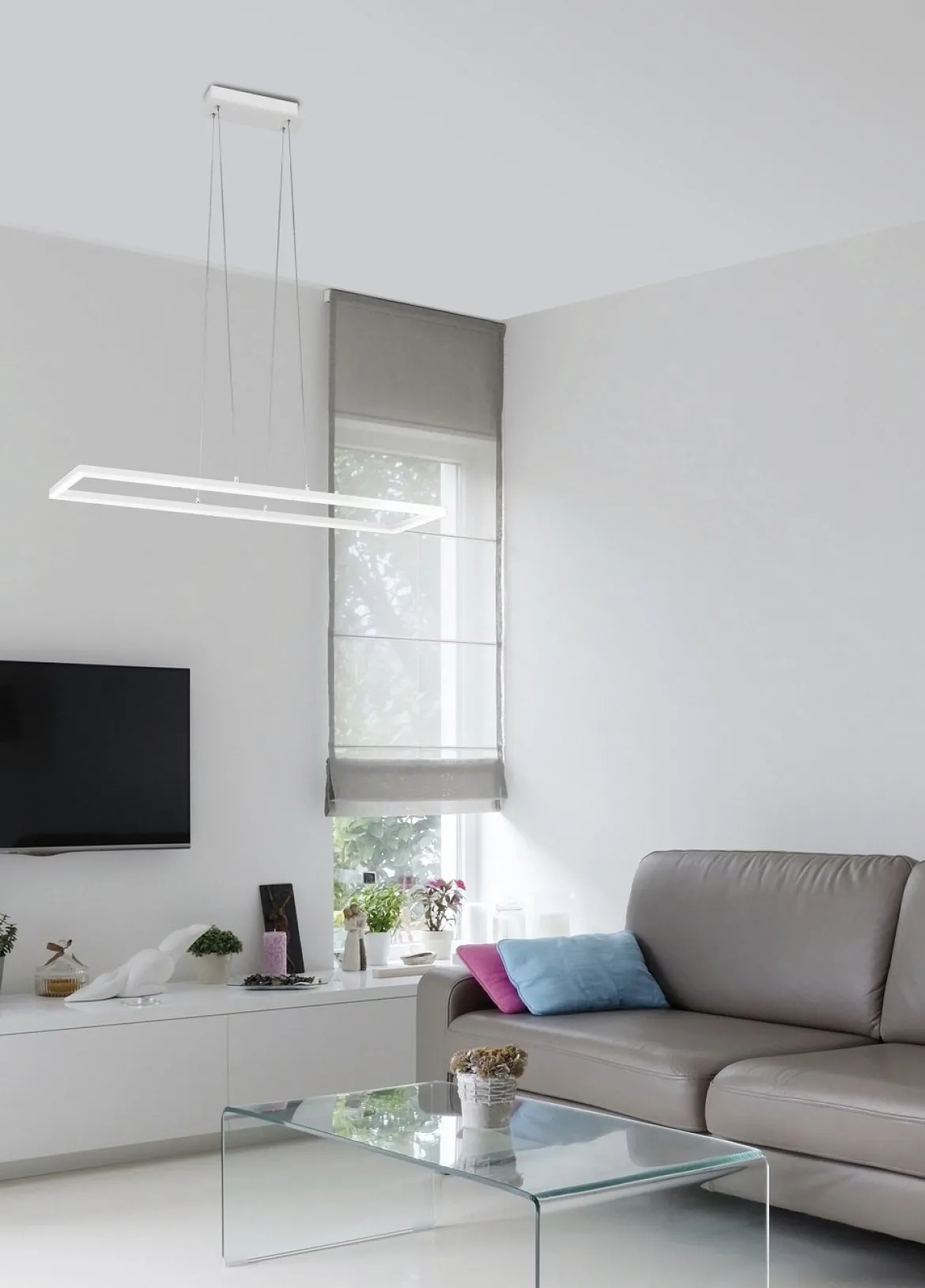 FABAS LUCE No. 3394-43-102 LED Pendeleuchte Bard weiss 92x32 dimmbar