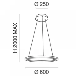 FABAS LUCE No. 3508-40-101 LED Pendelleuchte Giotto schwarz 60 cm dimmbar