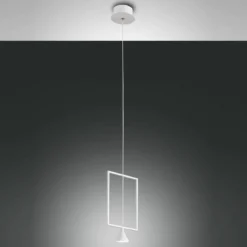 FABAS LUCE No. 3390-40-102 LED Pendelleuchte Sirio weiß 1-flammig eckig