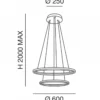 FABAS LUCE No. 3508-45-102 LED Pendelleuchte Giotto 2-flammig weiß 60 cm dimmbar