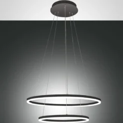 FABAS LUCE No. 3508-45-101 LED Pendelleuchte Giotto 2-flammig schwarz 60 cm dimmbar