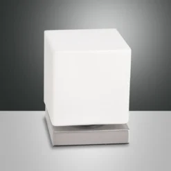FABAS LUCE No. 3407-30-178 LED Tischleuchte Brenta weiß nickel 14 cm Touchdimmer