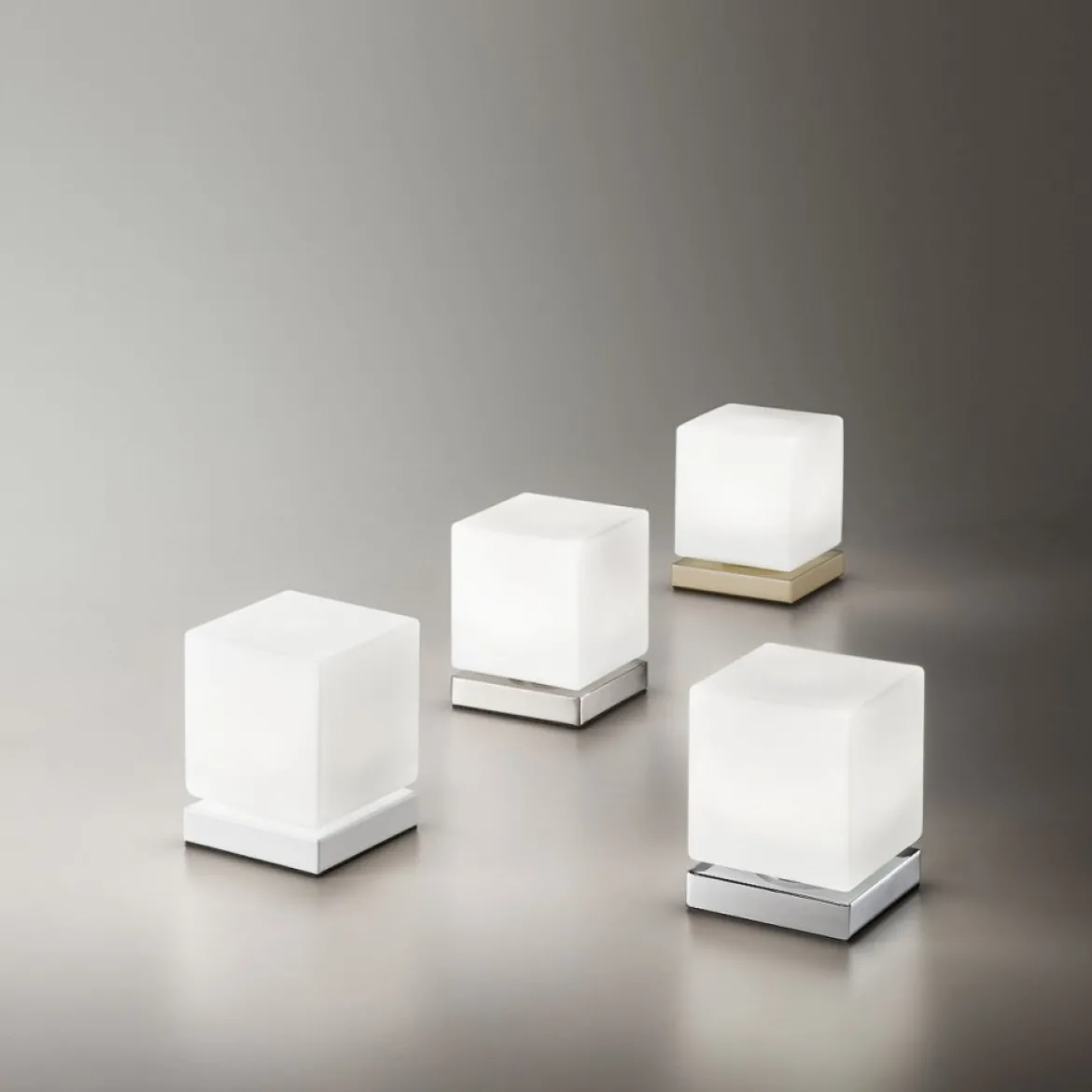 FABAS LUCE No. 3407-30-178 LED Tischleuchte Brenta weiß nickel 14 cm Touchdimmer