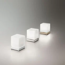 FABAS LUCE No. 3407-30-178 LED Tischleuchte Brenta weiß nickel 14 cm Touchdimmer
