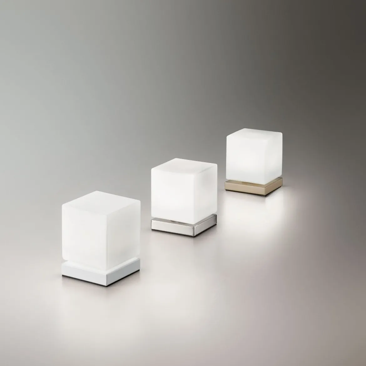 FABAS LUCE No. 3407-30-178 LED Tischleuchte Brenta weiß nickel 14 cm Touchdimmer