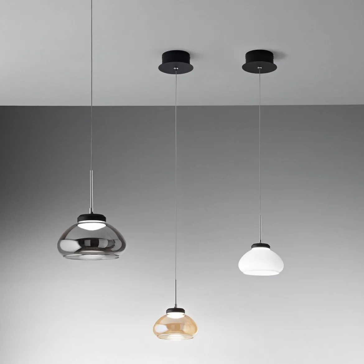 FABAS LUCE No. 3547-40-126 Pendelleuchte Arabella Grau Transparent 14 cm