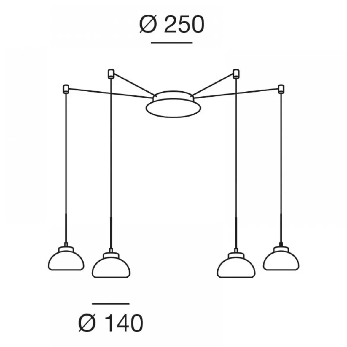 FABAS LUCE No. 3547-49-102 Pendelleuchte Arabella 4-flammig Weiß mit Umlenker