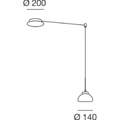 FABAS LUCE No. 3547-41-126 Pendelleuchte Arabella Grau Transparent 14 cm Umlenker