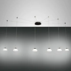 FABAS LUCE No. 3547-46-102 Pendelleuchte Arabella 6-flammig Weiß mit Umlenker