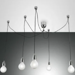 FABAS LUCE No. 3473-48-138 Pendelleuchte Blog E27 5-flammig chrom, schwarz