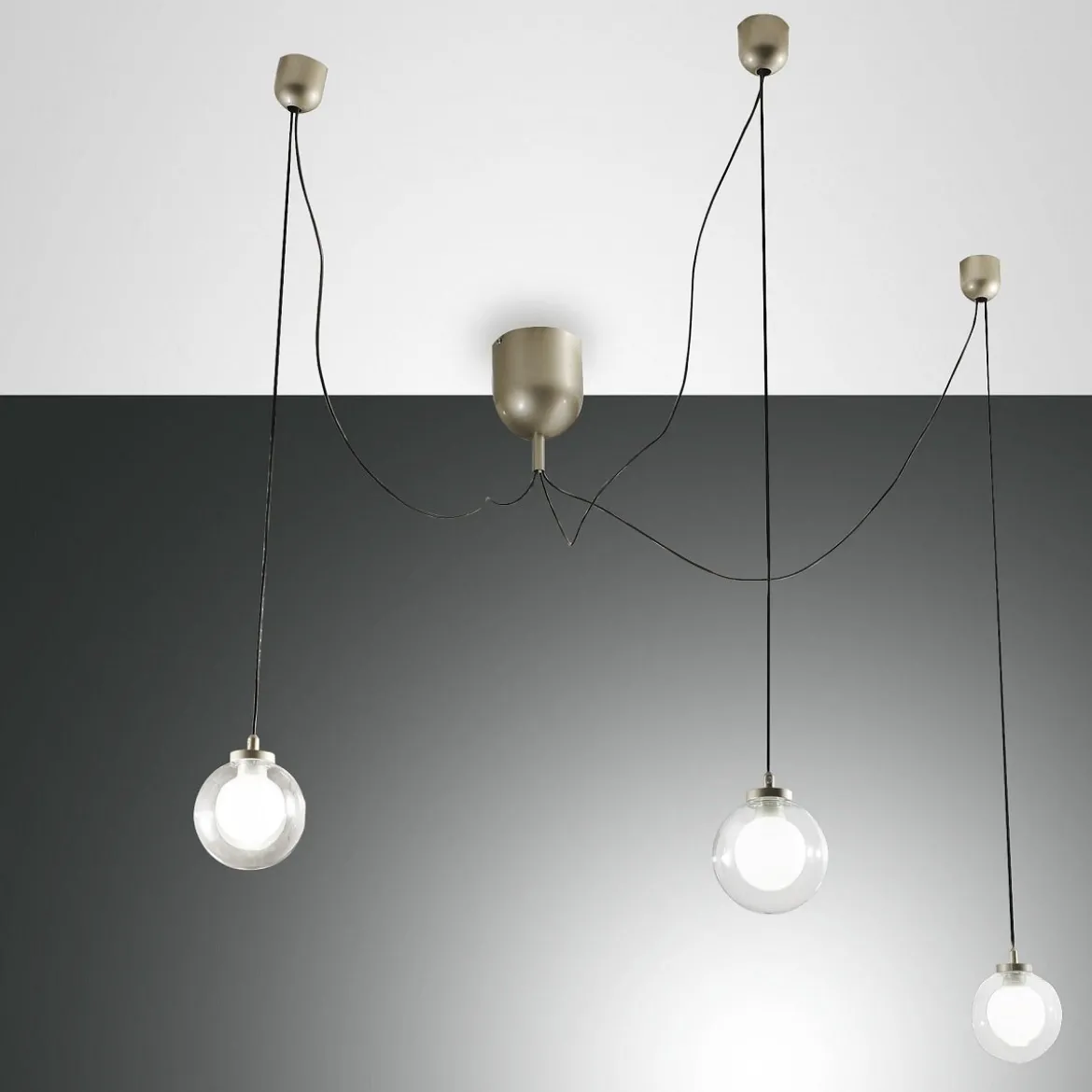 FABAS LUCE No. 3472-47-225 Pendelleuchte Blog LED 3-flammig gold schwarz dimmbar