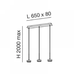 FABAS LUCE No. 3239-47-212 Pendelleuchte DUNK LED 3-flammig, alu gebürstet