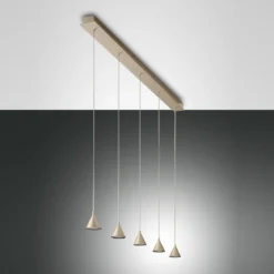 FABAS LUCE No. 3443-48-225 Pendelleuchte Delta LED 5-flammig gold edelmatt dimmbar
