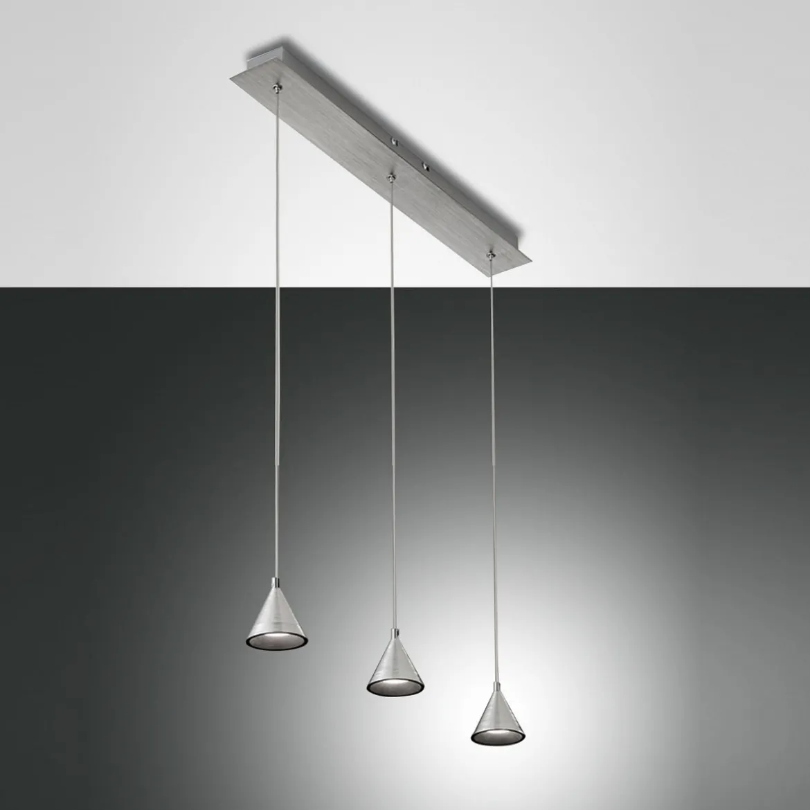 FABAS LUCE No. 3443-47-212 Pendelleuchte Delta LED 3-flammig alu satiniert dimmbar
