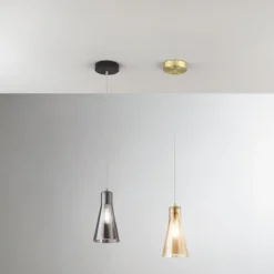 FABAS LUCE No. 3596-40-126 Pendelleuchte Dafne Grau transparent E27