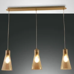 FABAS LUCE No. 3596-47-125 Pendelleuchte Dafne 3-flammig Amber E27
