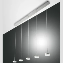 FABAS LUCE No. 3239-48-212 Pendelleuchte DUNK LED 5-flammig, dimmbar, alu gebürstet