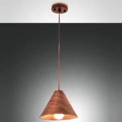 FABAS LUCE No. 3630-40-130 Pendelleuchte Esino 25cm Holz Walnussfarben E27