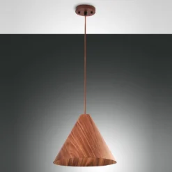 FABAS LUCE No. 3630-45-130 Pendelleuchte Esino 33cm Holz Walnussfarben E27