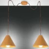 FABAS LUCE No. 3630-46-130 Pendelleuchte Esino 25cm 2-flammig Holz Walnussfarben