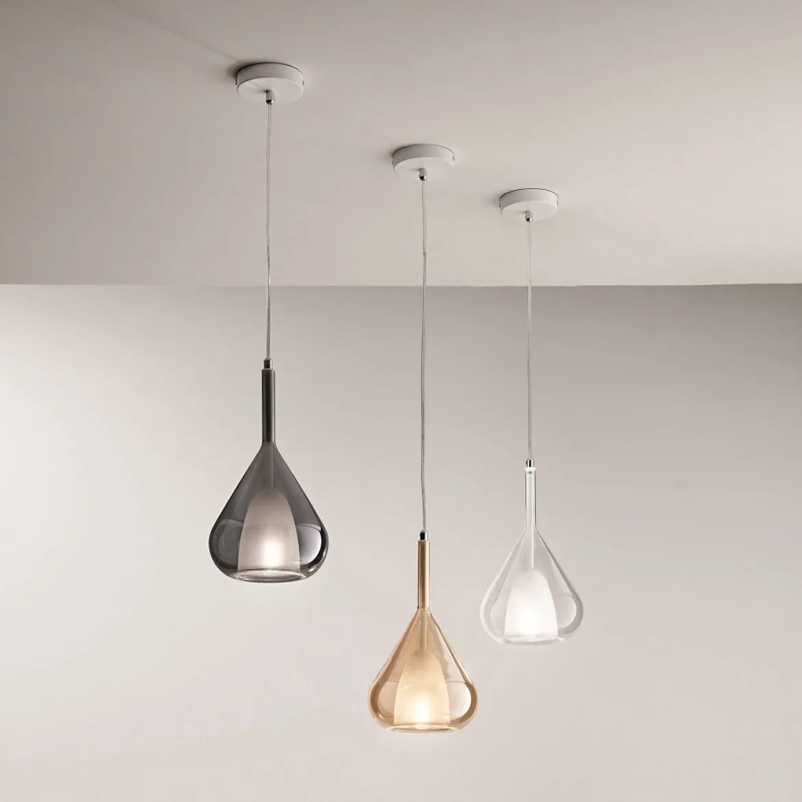 FABAS LUCE No. 3481-40-126 Pendelleuchte Lila Rauchglas E27 1-flammig