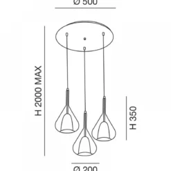 FABAS LUCE No. 3481-47-297 Pendelleuchte Lila mehrfarbig E27 3-flammig