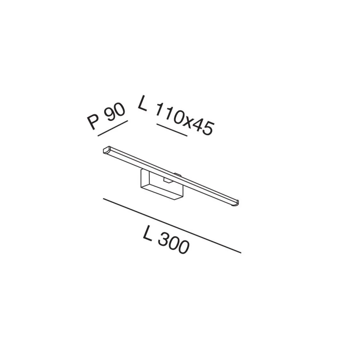 FABAS LUCE No. 3361-21-138 Wandleuchte Nala 30 cm chrom IP 44