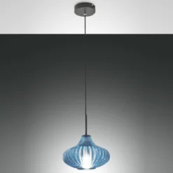 Fabas Luce 3723-40-244 Pendelleuchte Budelli azurblau 26cm E27