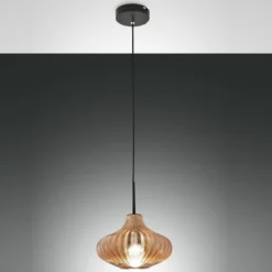 Fabas Luce 3723-40-125 Pendelleuchte Budelli amber 26cm E27