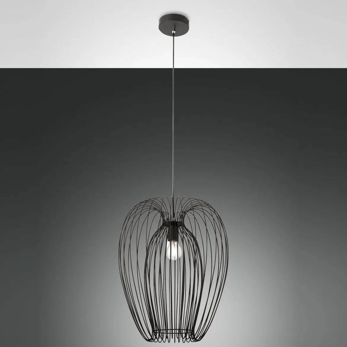 Fabas Luce 3677-45-101 Pendelleuchte Camp 40cm schwarz E27