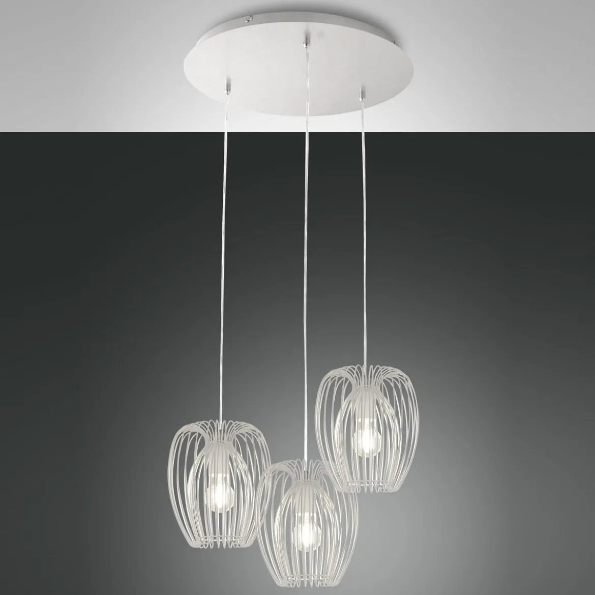 Fabas Luce 3677-47-102 Pendelleuchte Camp 3-flammig weiss E27